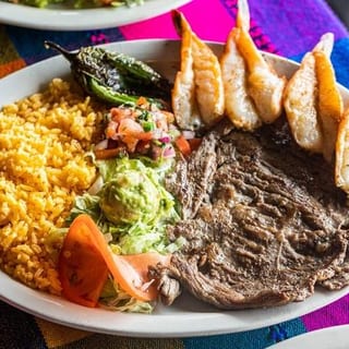 Carne Asada & Eggs plate