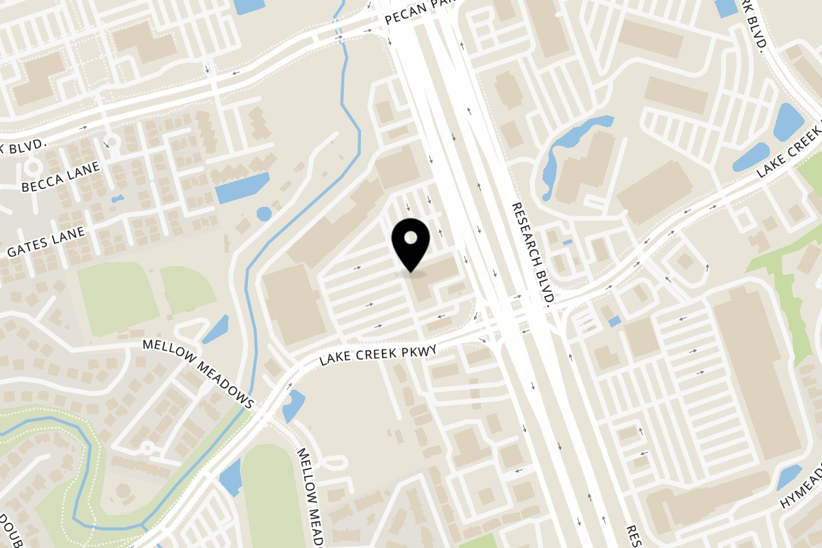 Map showing the location of Los Reyes Mexican Grill on 13776 US-183 #145 in Austin
